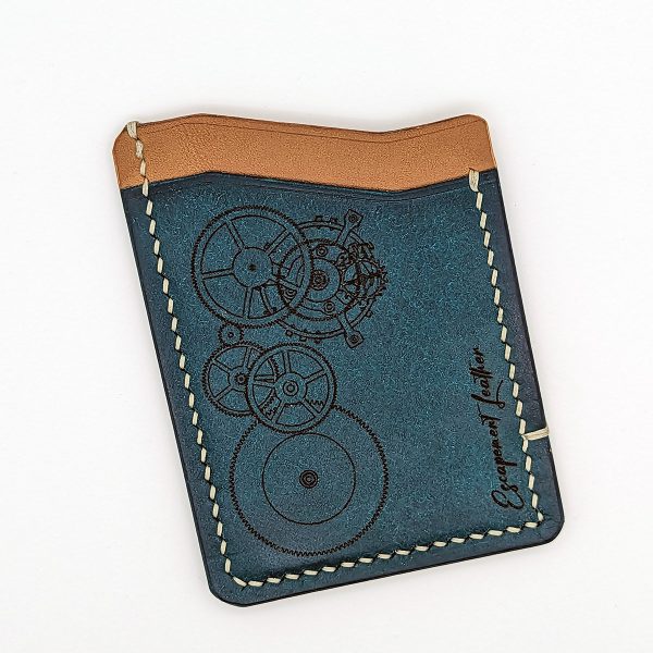 Custom made Vertical Card holder with engraved mechanical watch movements #2